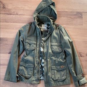 Joe’s Jeans Army Green Jacket w Tiger back